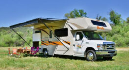 Britz Amerika camper buitenzijde luifel