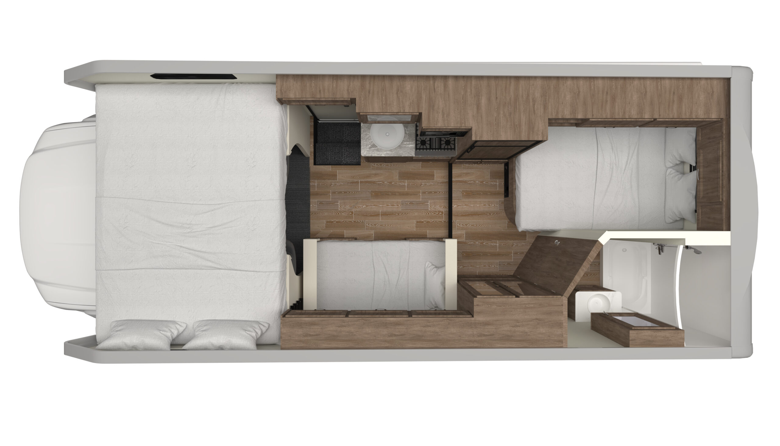 El Monte Camper Class C Small plattegrond - nacht