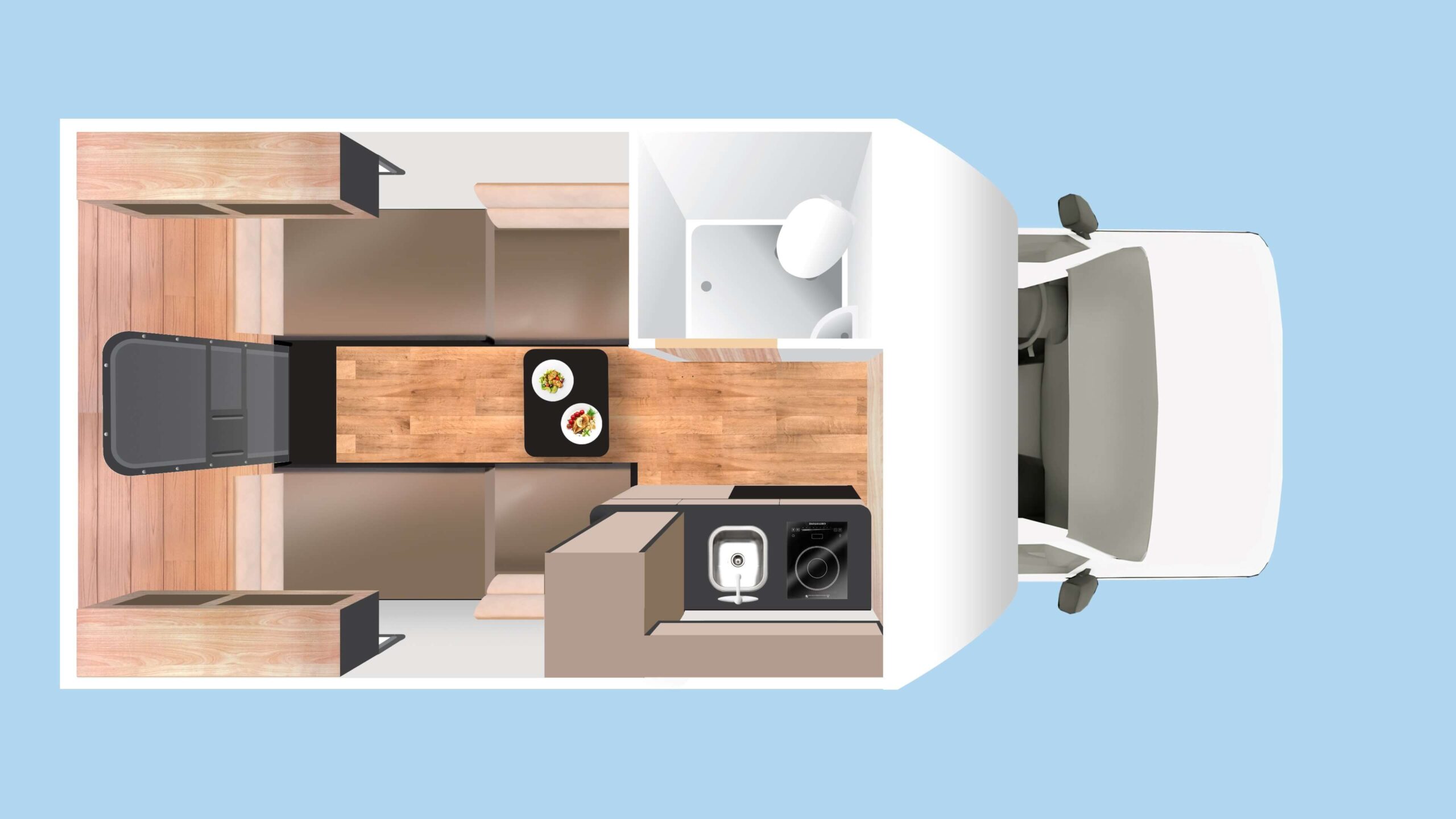 Plattegrond dag Cruise America c18 | Campers Amerika
